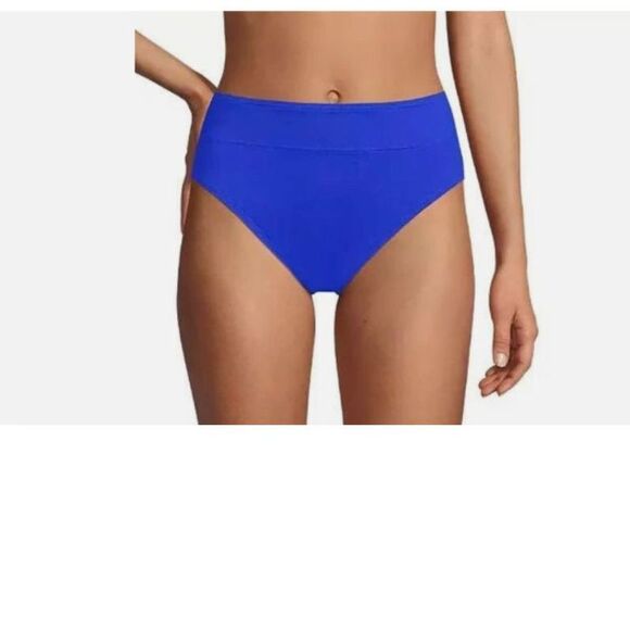 lands end swimsuit 3x XXXL 3xl tankini top, 20w bikini bottom electric blue new - Picture 4 of 4